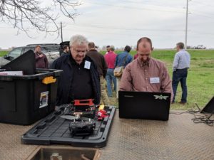 UAV equipment on table being prepared for a field demonstration